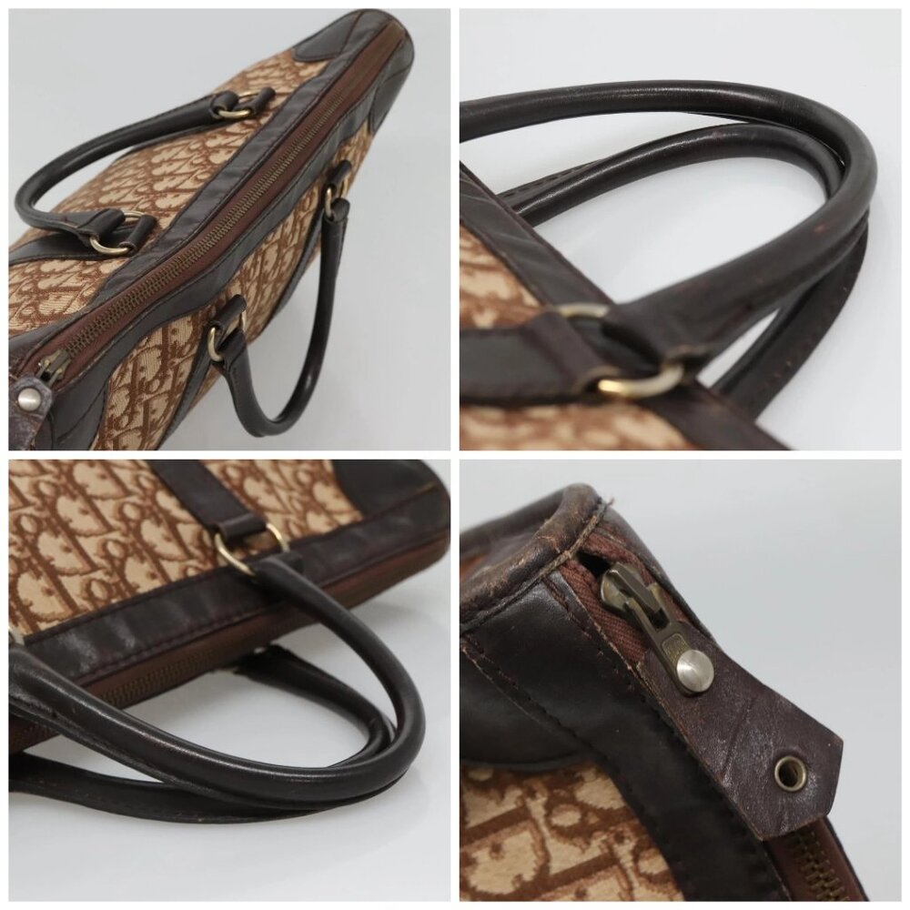 Christian Dior Trotter Canvas Hand Bag Brown Gold Auth 137848 - Picture 16 of 16